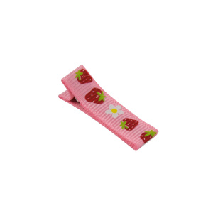 Barrette petites fraises roses rouges