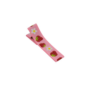 Barrette petites fraises roses rouges