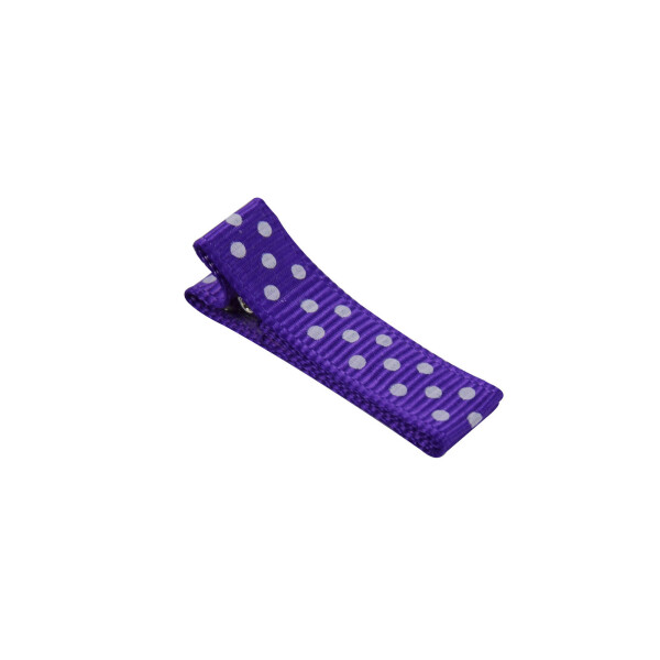 barrette bébé anti-glisse violette à petits pois blanc