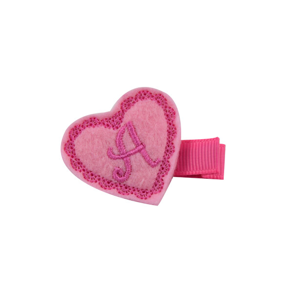 Barrette personnalisé bébé enfant coeur monogramme