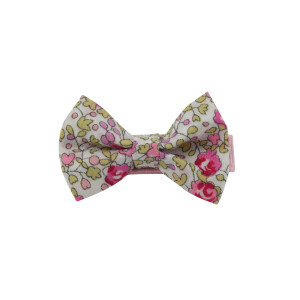 Barrette noeud papillon Liberty Eloïse rose