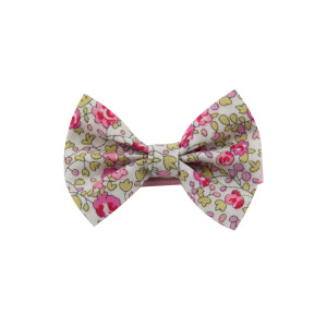 Barrette noeud papillon Liberty Eloïse rose