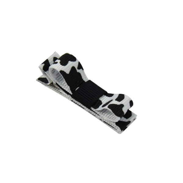 Barrette fille nœud imprimé vache - Barrette anti-glisse