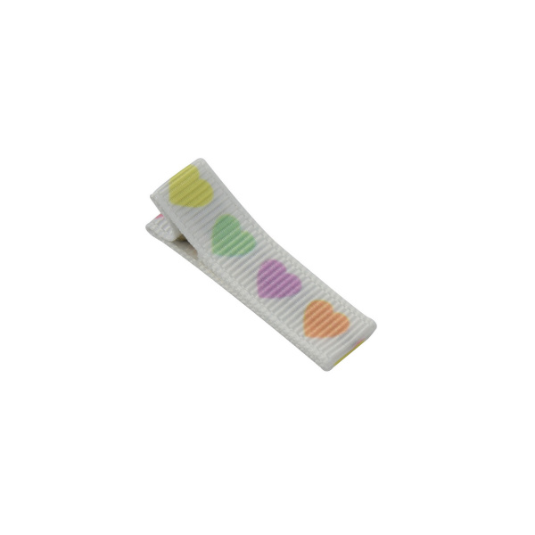 Barrette bébé imprimé coeurs multicolores - Accessoire à cheveux anti-glisse