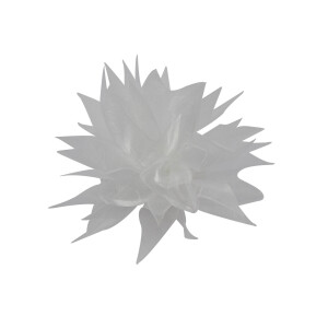 Barrette fleur nenuphar organza blanc