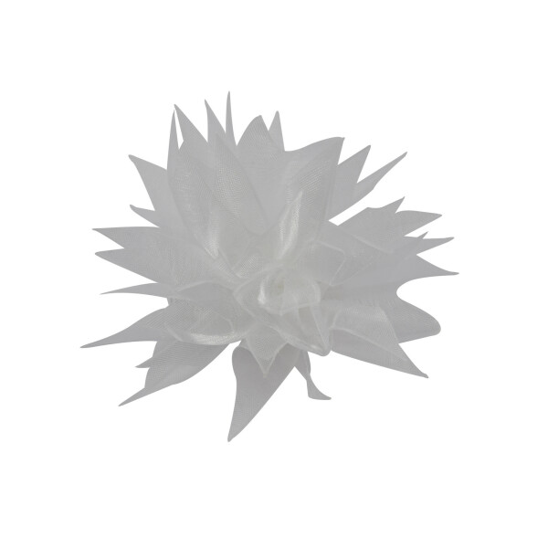 Barrette fleur organza blanc - Barrette bébé, barrette enfant cérémonie