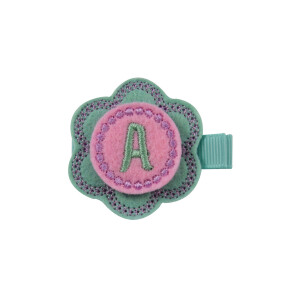 Barrette personnalisée fleur initiale