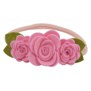 Bandeau trio de roses rose bonbon