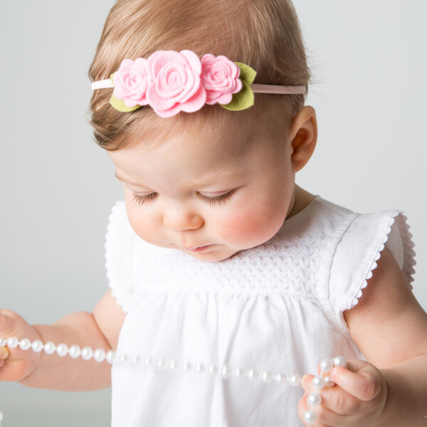 Bandeau bébé fille fleurs rose bonbon - bandeau cheveux taille unique