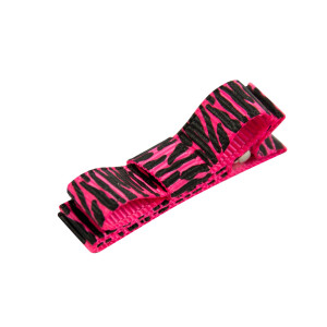 Barrette noeud zébré fuchsia