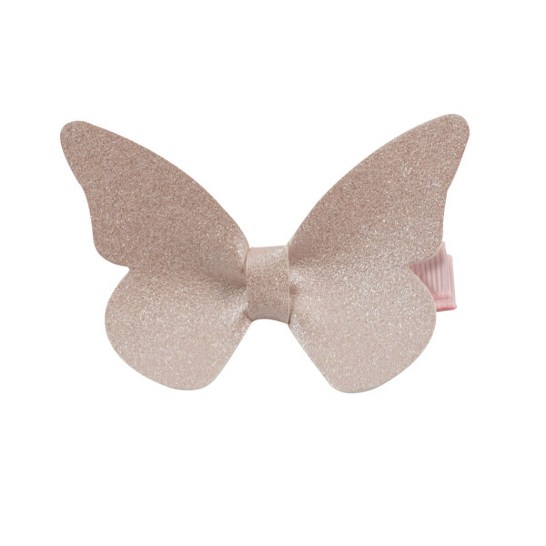 Barrette papillon rose