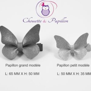 Barrette papillon Argent