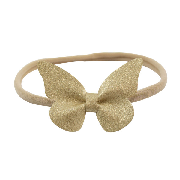 Bandeau cheveux fille papillon or