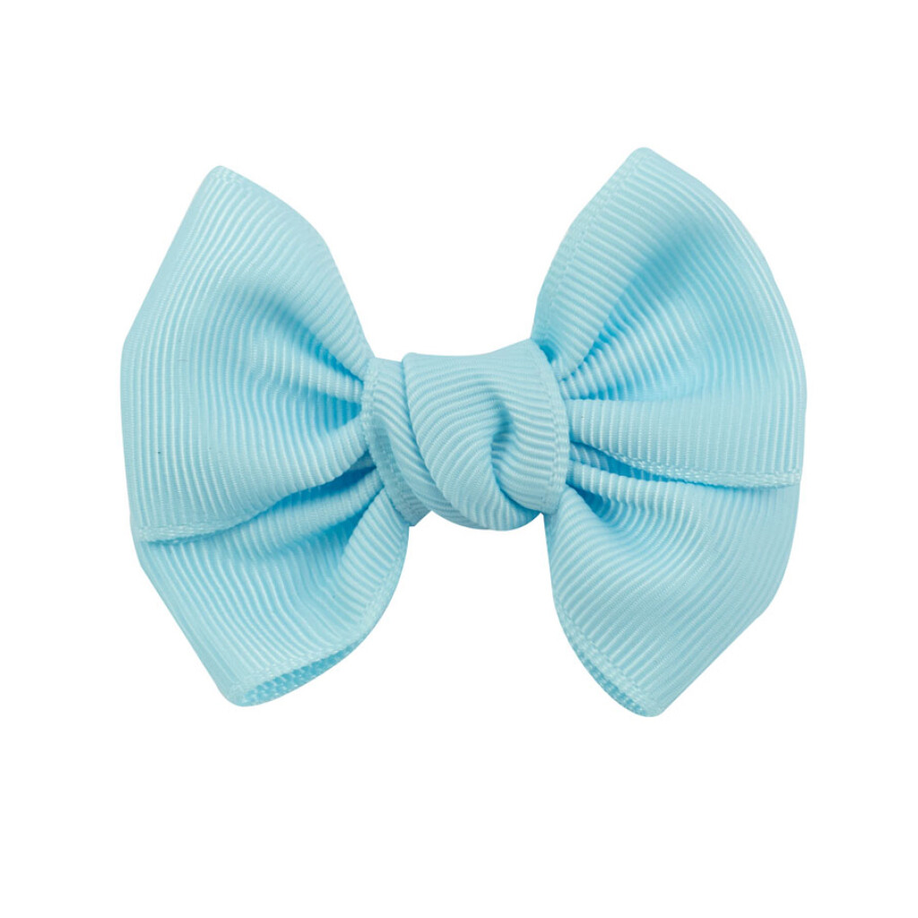Barrette petite fille noeud vintage bleu clair, barrette anti glisse