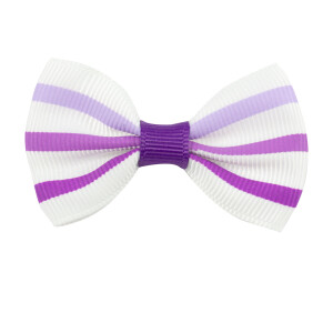 Barrette nœud papillon rayé violet