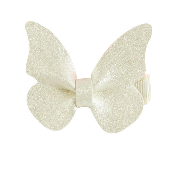 Barrette papillon ivoire