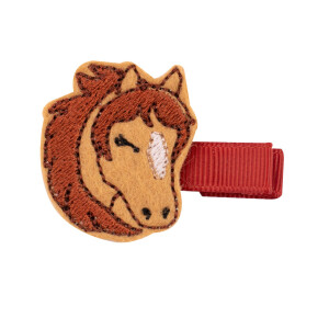 Barrette cheval marron