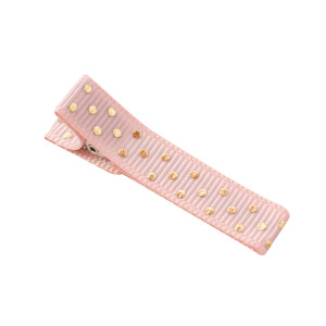 Barrette anti-glisse rose pois dorés