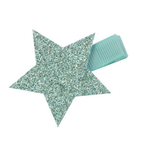 Barrette étoile bleu glacier paillettes