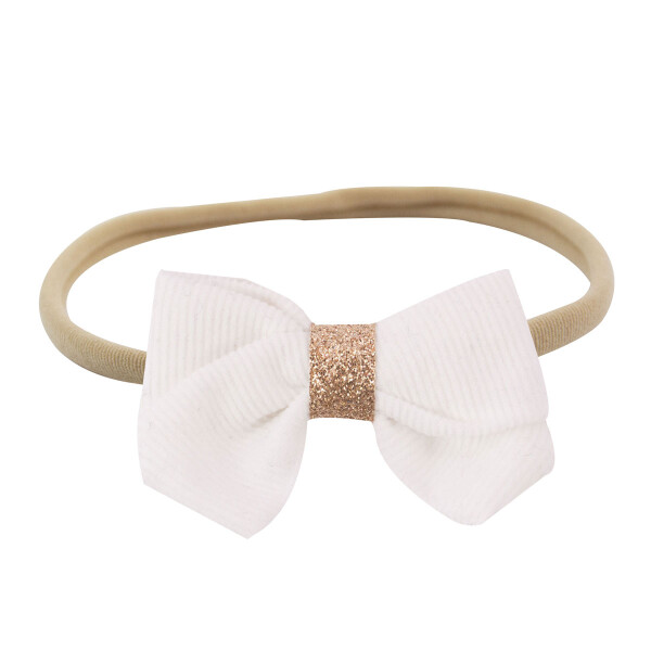 Bandeau bébé noeud velours rouge doré