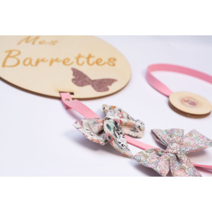 Porte barrettes bois rose