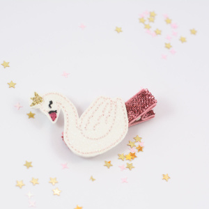 Barrette Cygne paillettes
