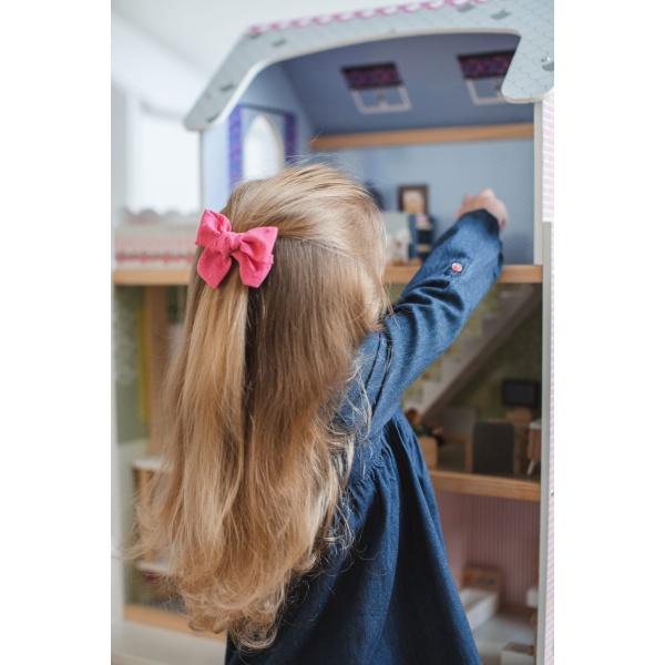 barrette noeud fille fuchsia