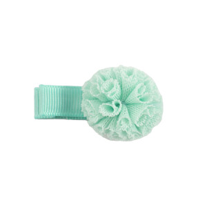 Barrette enfant pompon menthe