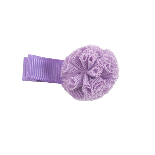 Barrette enfant pompon violet