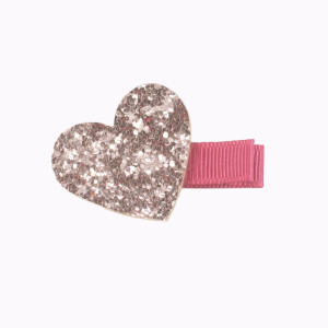 Barrette coeur rose gold paillettes
