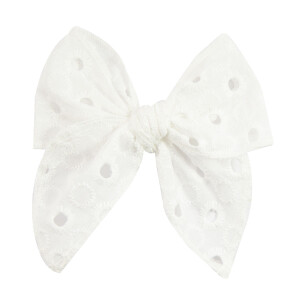 Barrette noeud princesse broderie anglaise