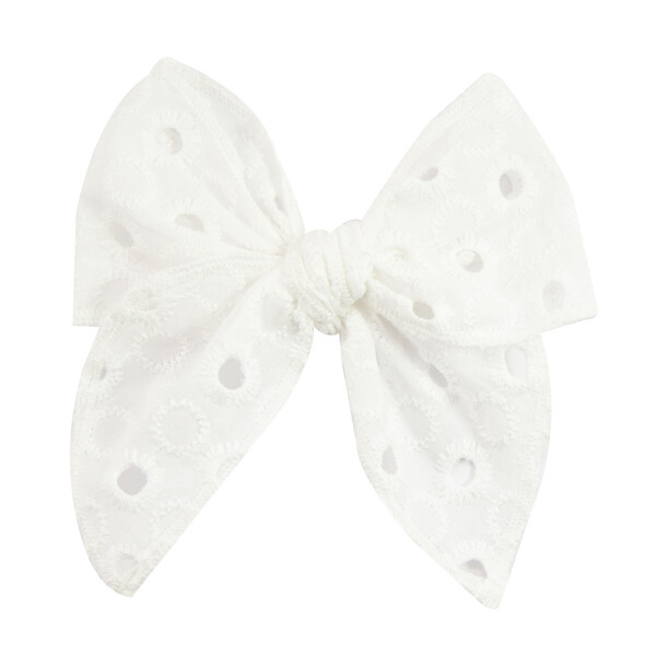 Barrette noeud princesse broderie anglaise