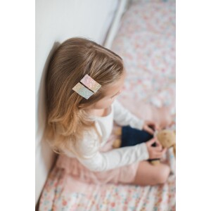 Barrette clip paillettes arc en ciel