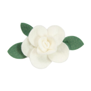 Barrette rose blanche