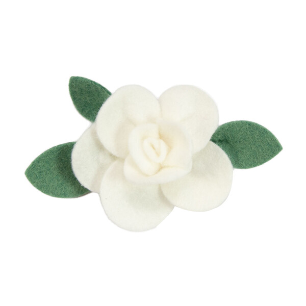 Barrette rose blanche