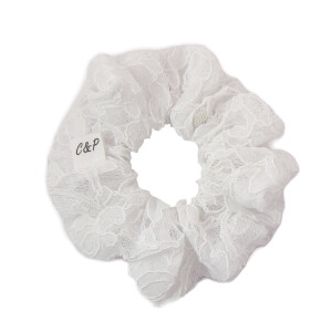 Chouchou dentelle blanche