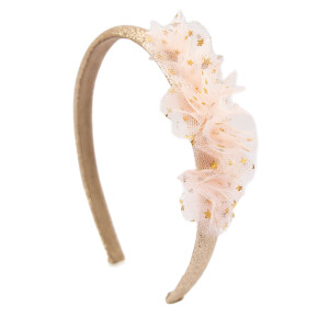 Serre-tête tulle rose étoilé