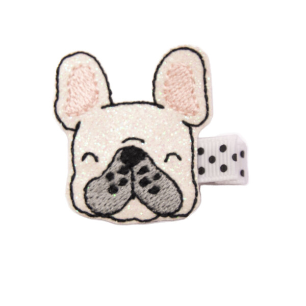 Barrette cheveux enfant bouledogue francais
