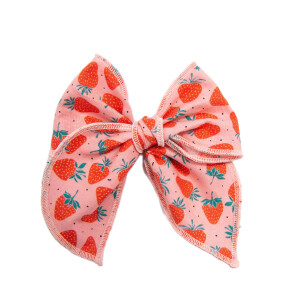 Barrette noeud princesse fraises