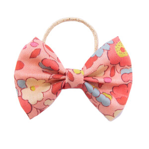Elastique cheveux fille noeud Liberty betsy peach