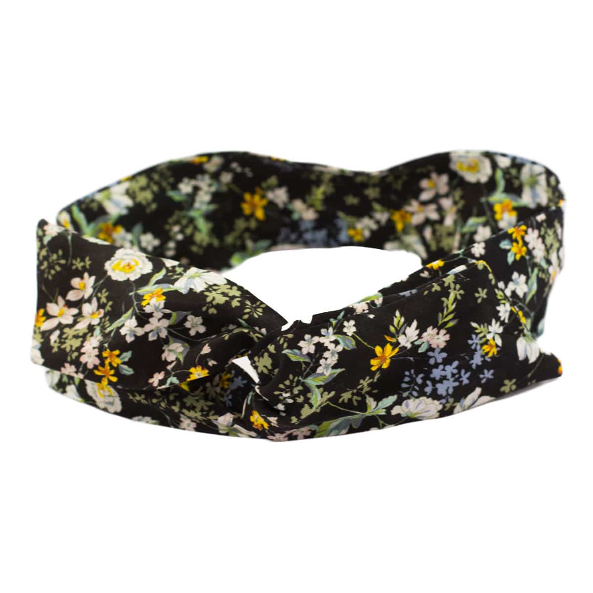 Bandeau cheveux femme fil de fer anaïs noir à fleurs, chic pour cet été