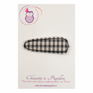Barrette clic clac vichy noir