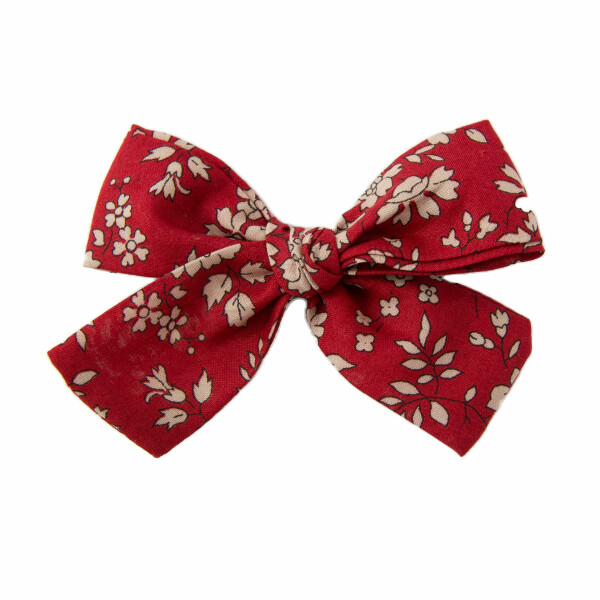 barrette fille noeud liberty capel rouge