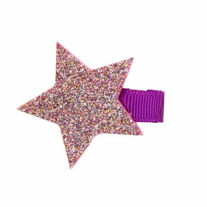 Barrette étoile violette à paillettes