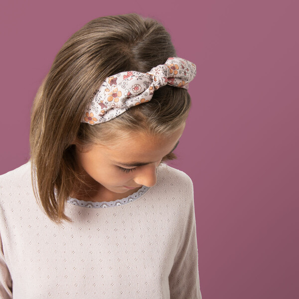serre tete fille noeud fleurs coton bio