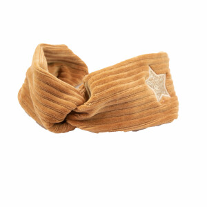 Bandeau cheveux velours camel