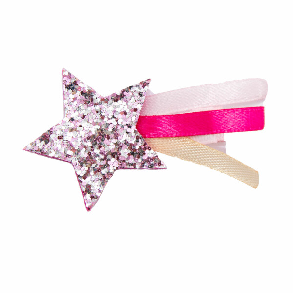 barrette bebe fille etoile filante rose