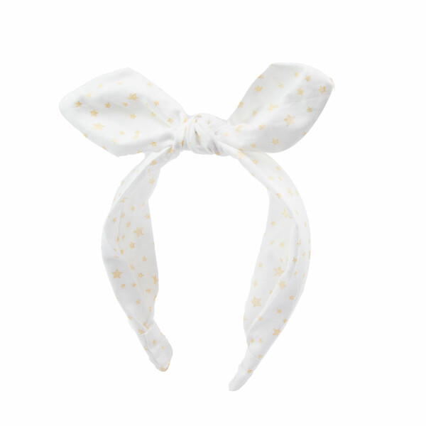 serre tete noeud blanc etoiles or