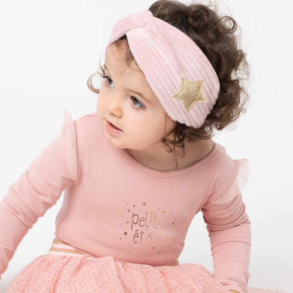 Bandeau cheveux velours rose