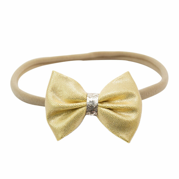 bandeau bebe noeud or